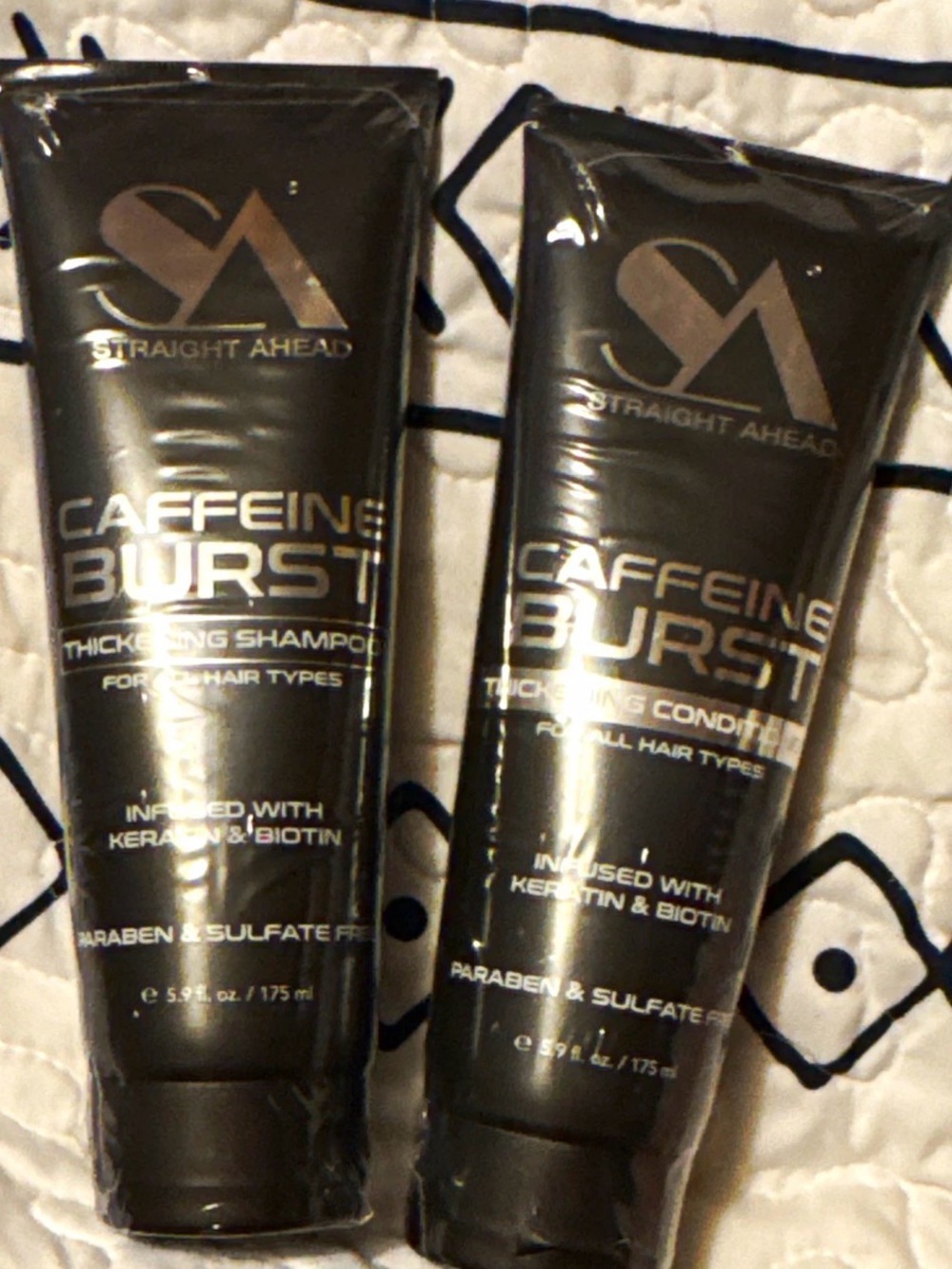 Straight Ahead Caffeine Burst Thickening Shampoo & Conditioner Set - Black